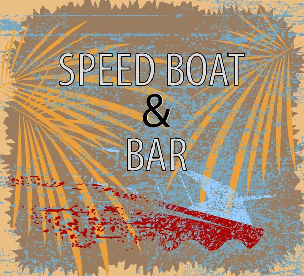 Hastighet båt och bar tecken — Stock vektor