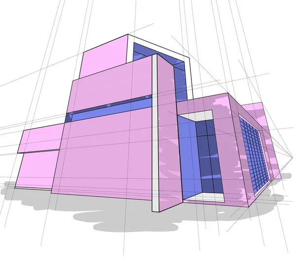 Croquis du design moderne de la maison — Image vectorielle