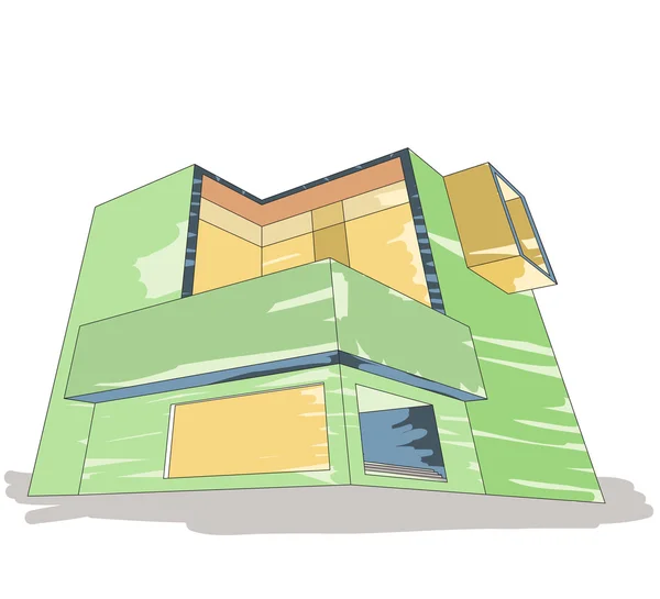 Barevná skica domu — Stockový vektor