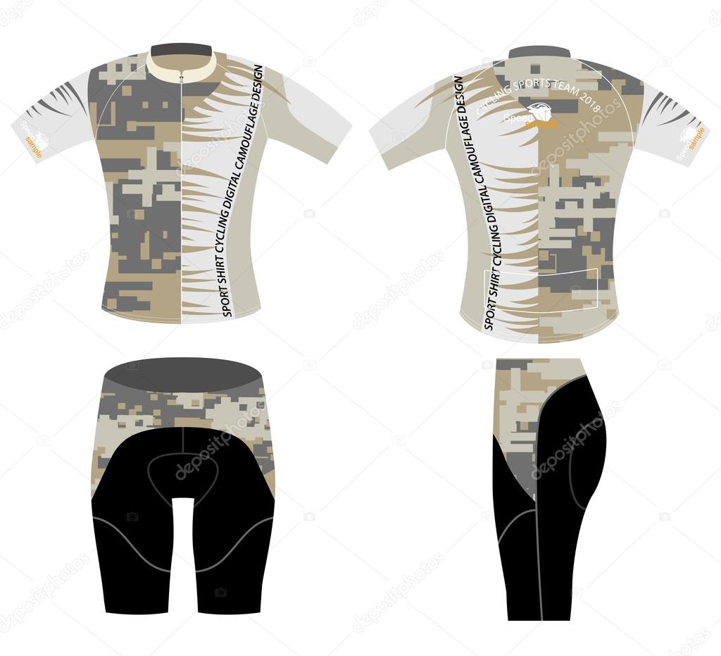 Digital camouflage on sports shirt design