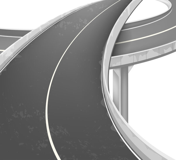 Высокая дорожная сцена
