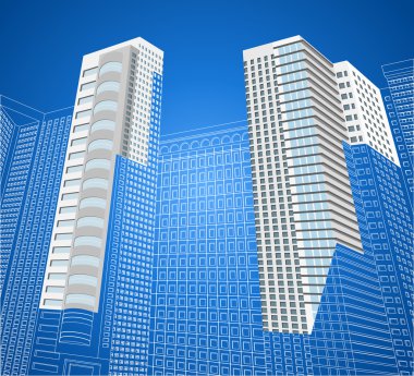 Mavi bir arka plan sahnesinde tel kafes kule