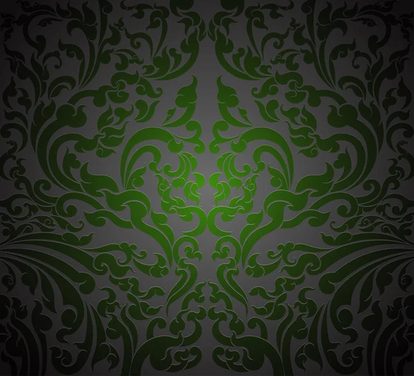 Patrón de arte floral verde — Vector de stock