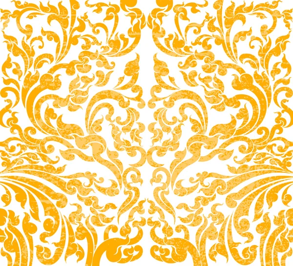 Květinové umění zlatá barva — Stockový vektor