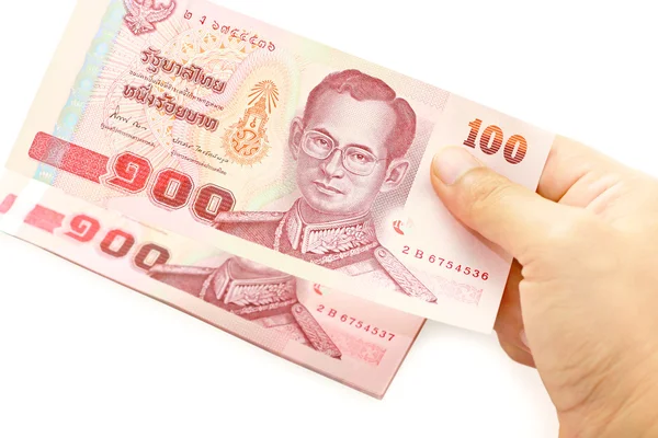 100 바트 지폐 태국 — 스톡 사진