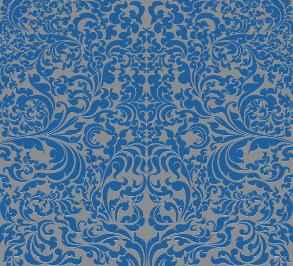 Modèle d'art floral bleu — Image vectorielle