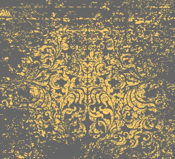 Estilo grunge floral dorado — Archivo Imágenes Vectoriales