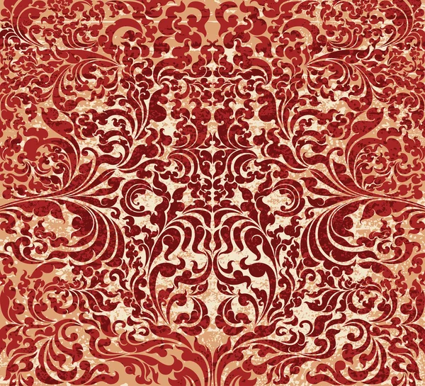 Modèle d'art floral rouge — Image vectorielle