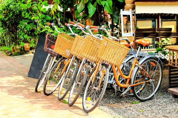 Bicicleta para alugar na cidade Luang prabang — Fotografia de Stock