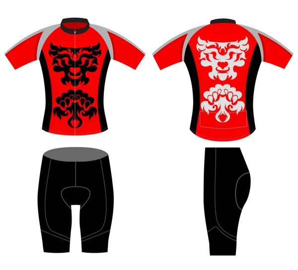 Sportovní cyklistické vesty tetování lva styl — Stockový vektor