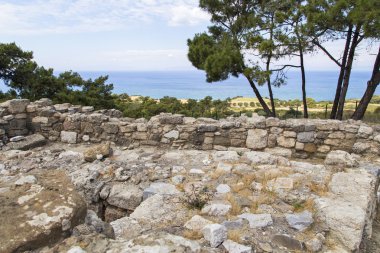 Antik Kamira akropolisi sitesi. Rhodes. 