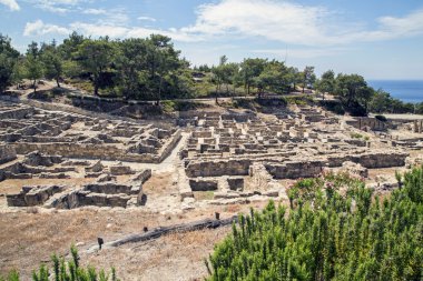 Antik Kamira akropolisi sitesi. Rhodes. 