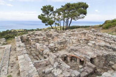 Antik Kamira akropolisi sitesi. Rhodes. 