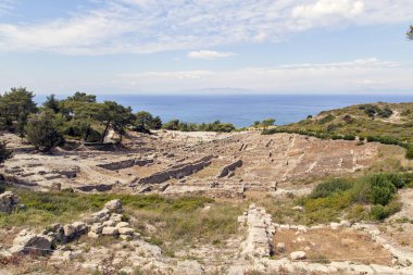 Antik Kamira akropolisi sitesi. Rhodes. 