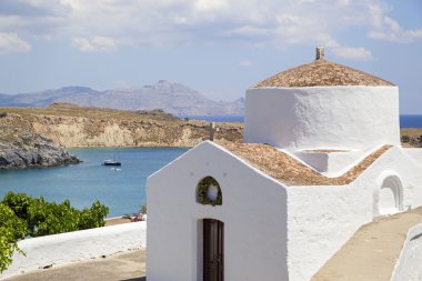  14. yüzyılda Lindos şehir Rodos Adası St. George Şapeli