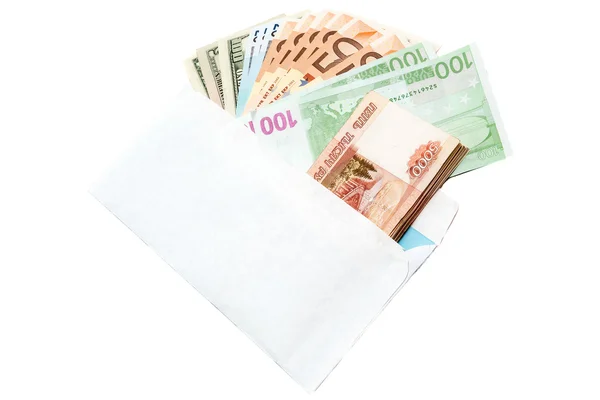 Geld in enveloppe — Stockfoto