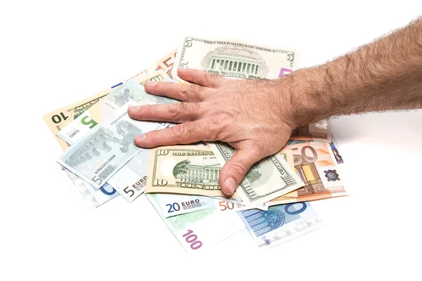 Hand met geld — Stockfoto