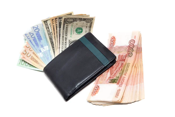 Pengar i handväskan . — Stockfoto