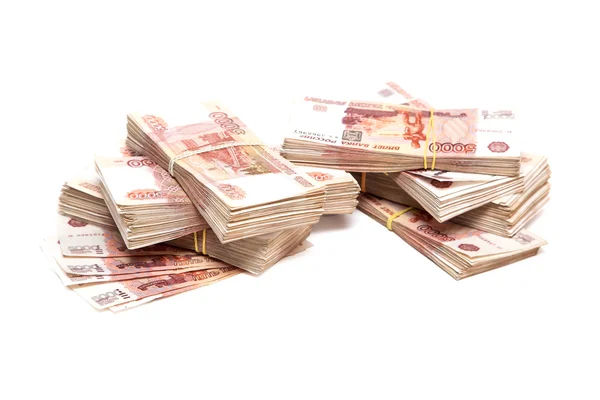 Связки российских денег — стоковое фото