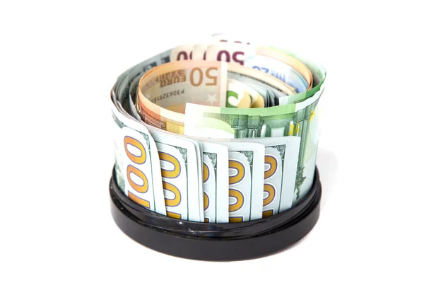 De munt is de moeite waard rond de circulaire stand — Stockfoto