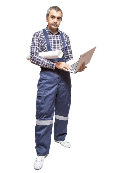 Senior adult man working — Stock Photo, Image