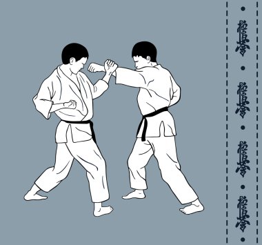 Erkek karate, hiyeroglif karate göstermek.   