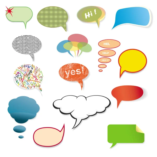 Original various speech bubbles on a white background. — Stock Vector