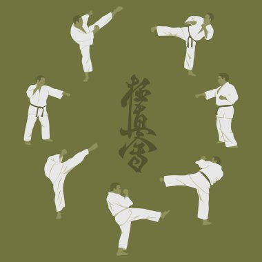 İllüstrasyon, erkekler meşgul içinde karate.