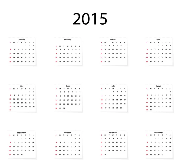 Calendrier classique sur fond clair . — Image vectorielle