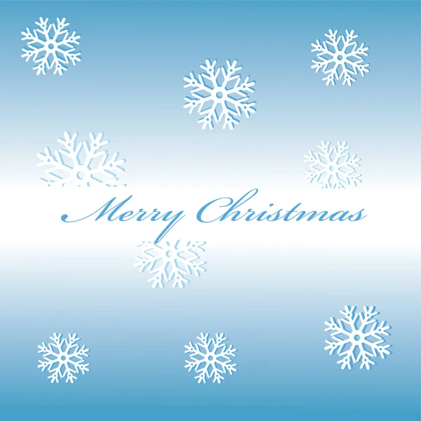 Illustration frohe Weihnachten, Schneeflocken auf blauem Hintergrund. — Stockvektor