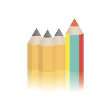 Beyaz bir arka plan üzerinde orijinal renkli kalemler set.