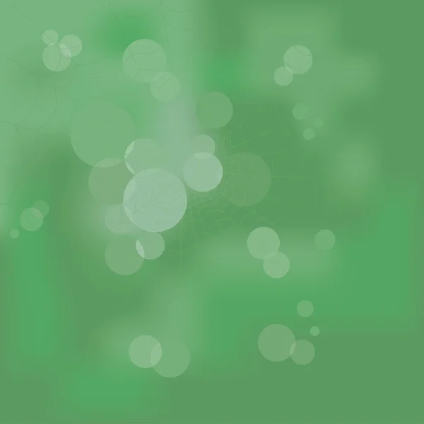 Web nel bosco su sfondo verde astratto . — Vettoriale Stock
