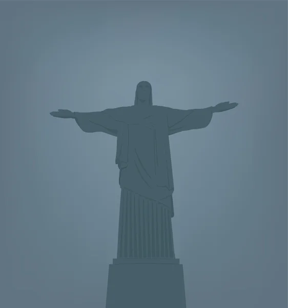 Estátua de Jesus Cristo no Rio de Janeiro . — Vetor de Stock