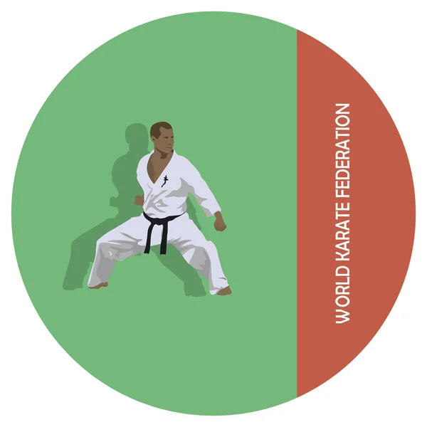 Emblem, mannen är engagerad i karate. — Stock vektor