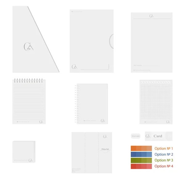 企業のスタイル、事務用紙のテンプレート. — ストックベクタ