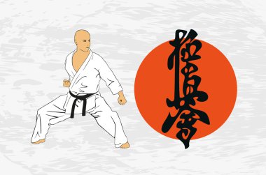 Resimde, adam karate gösterir..