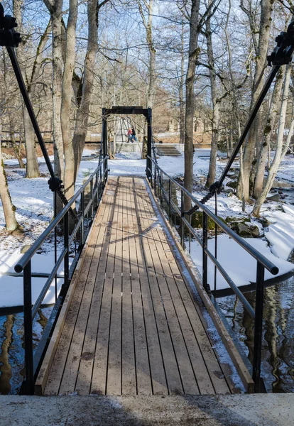 Brug over het kanaal in het voorjaar — Stockfoto