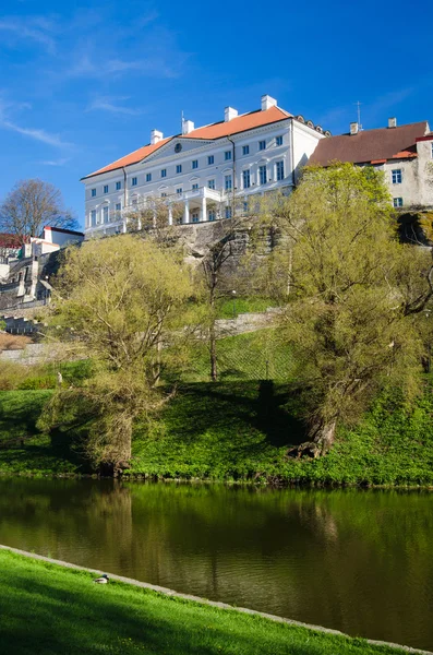 Tallinn, güzel bahar günü gölet Sneyli — Stok fotoğraf