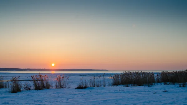 Winter sunset on the sea. The Gulf of Finland — Stock Photo, Image