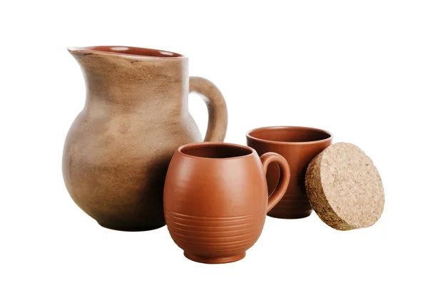 Conjunto de cerámica, se aísla en blanco —  Fotos de Stock