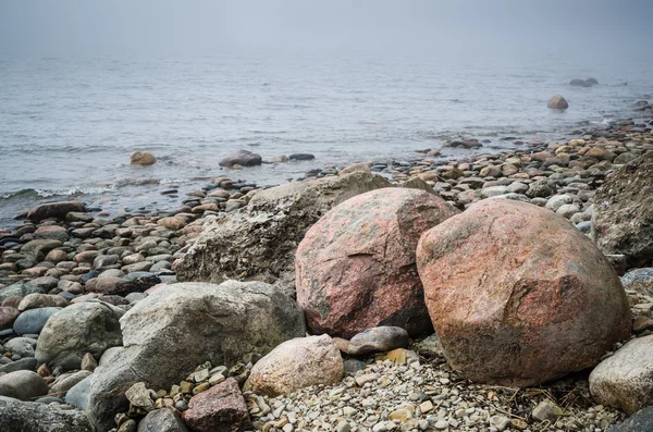 Coast of Baltic sea in a fog — Stock Photo, Image