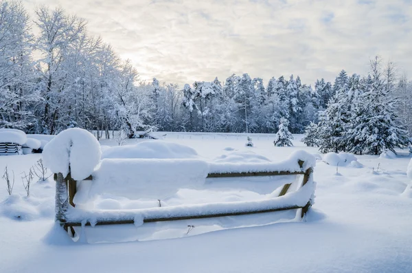 Paisagem coberta de neve no campo. Viitna, Estónia — Fotografia de Stock