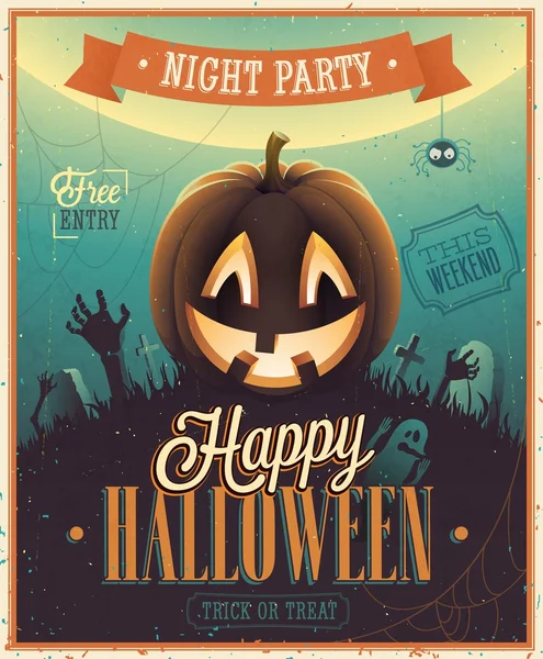 Glückliches Halloween-Plakat. — Stockvektor
