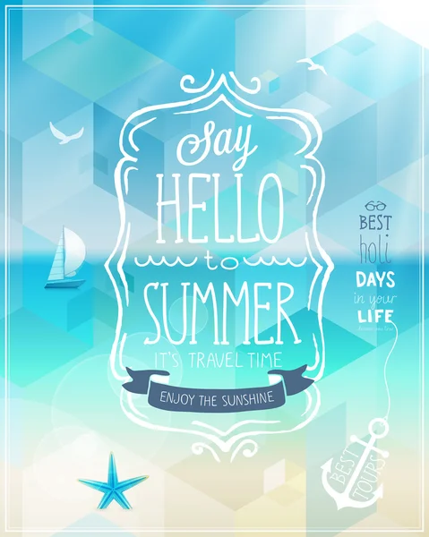Bonjour affiche d'été . — Image vectorielle