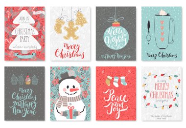 Noel elle çizilmiş kartı koymak. 