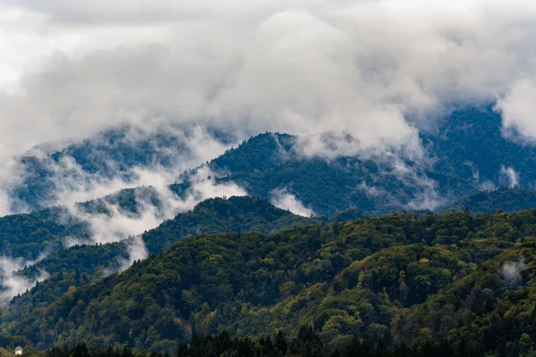 Stormy weather in mountains