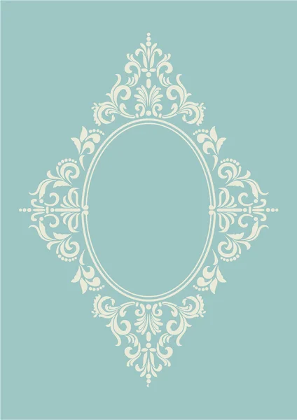 Marco de borde vintage con patrón de ornamento retro — Vector de stock