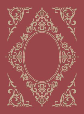 Vintage kenarlık çerçeve süsleme retro desenli