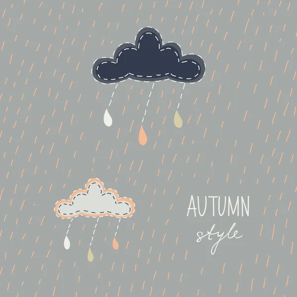 Fond d'automne avec motif de goutte de pluie . — Image vectorielle