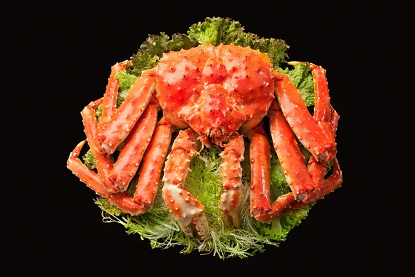 Red king crab served on big plate